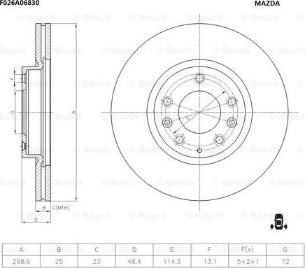 BOSCH F 026 A06 830 - Тормозной диск autospares.lv