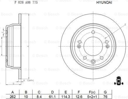 BOSCH F 026 A06 775 - Тормозной диск autospares.lv