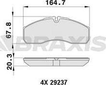 Braxis AA0493 - Тормозные колодки, дисковые, комплект autospares.lv