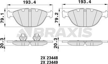 Braxis AA0445 - Тормозные колодки, дисковые, комплект autospares.lv