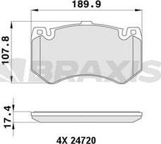 Braxis AA0446 - Тормозные колодки, дисковые, комплект autospares.lv