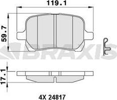 Braxis AA0459 - Тормозные колодки, дисковые, комплект autospares.lv