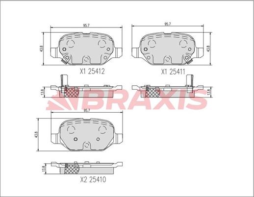 Braxis AA0456 - Тормозные колодки, дисковые, комплект autospares.lv