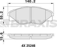 Braxis AA0457 - Тормозные колодки, дисковые, комплект autospares.lv