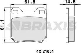 Braxis AA0468 - Тормозные колодки, дисковые, комплект autospares.lv