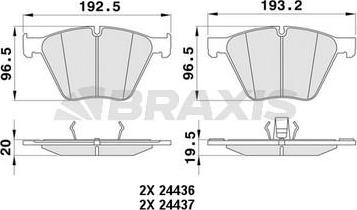 Braxis AA0415 - Тормозные колодки, дисковые, комплект autospares.lv