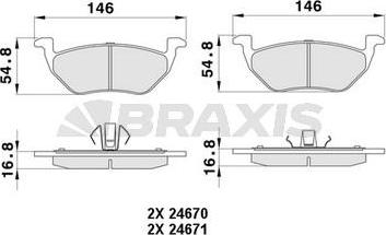 Braxis AA0410 - Тормозные колодки, дисковые, комплект autospares.lv