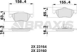 Braxis AA0438 - Тормозные колодки, дисковые, комплект autospares.lv