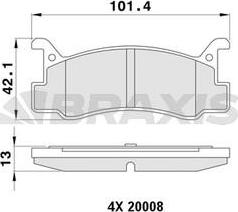 Braxis AA0426 - Тормозные колодки, дисковые, комплект autospares.lv