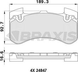 Braxis AA0420 - Тормозные колодки, дисковые, комплект autospares.lv