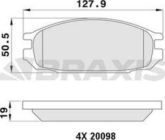 Braxis AA0428 - Тормозные колодки, дисковые, комплект autospares.lv