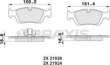 Braxis AA0427 - Тормозные колодки, дисковые, комплект autospares.lv