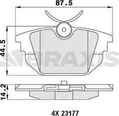 Braxis AA0478 - Тормозные колодки, дисковые, комплект autospares.lv