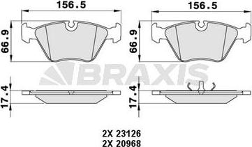 Braxis AA0472 - Тормозные колодки, дисковые, комплект autospares.lv