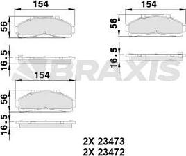 Braxis AA0502 - Тормозные колодки, дисковые, комплект autospares.lv