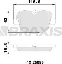 Braxis AA0510 - Тормозные колодки, дисковые, комплект autospares.lv