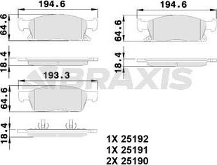 Braxis AA0513 - Тормозные колодки, дисковые, комплект autospares.lv