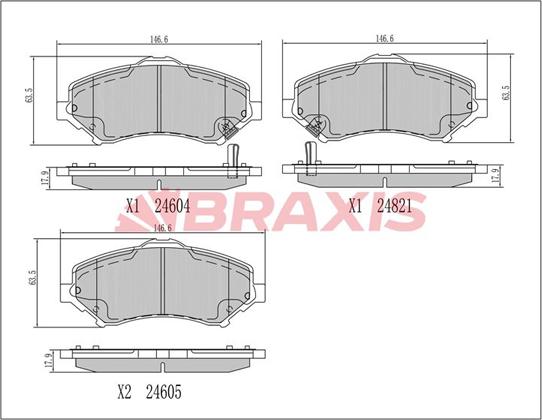 Braxis AA0691 - Тормозные колодки, дисковые, комплект autospares.lv