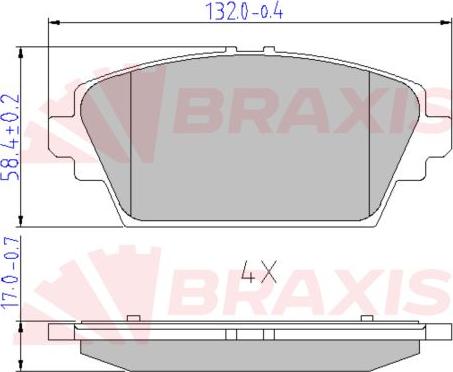 Braxis AA0644 - Тормозные колодки, дисковые, комплект autospares.lv