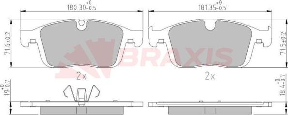 Braxis AA0659 - Тормозные колодки, дисковые, комплект autospares.lv