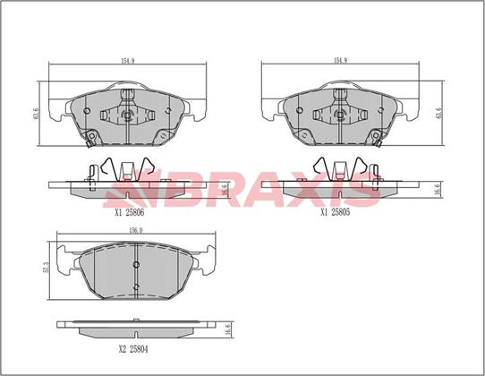 Braxis AA0656 - Тормозные колодки, дисковые, комплект autospares.lv