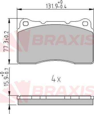 Braxis AA0651 - Тормозные колодки, дисковые, комплект autospares.lv