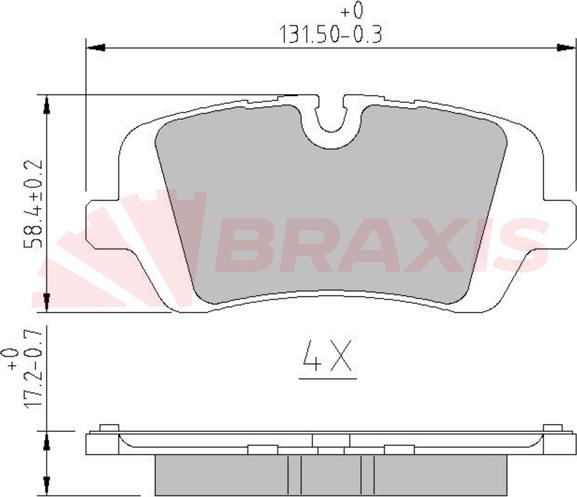 Braxis AA0658 - Тормозные колодки, дисковые, комплект autospares.lv