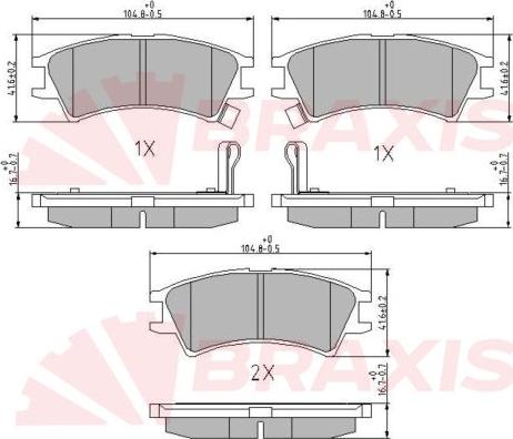 Braxis AA0652 - Тормозные колодки, дисковые, комплект autospares.lv