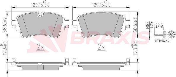 Braxis AA0664 - Тормозные колодки, дисковые, комплект autospares.lv