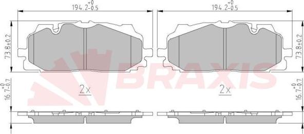 Braxis AA0666 - Тормозные колодки, дисковые, комплект autospares.lv