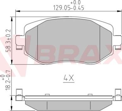 Braxis AA0668 - Тормозные колодки, дисковые, комплект autospares.lv