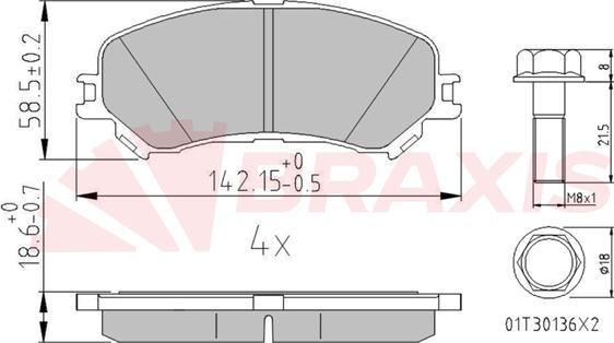 Braxis AA0667 - Тормозные колодки, дисковые, комплект autospares.lv