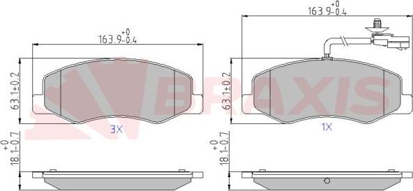 Braxis AA0601 - Тормозные колодки, дисковые, комплект autospares.lv