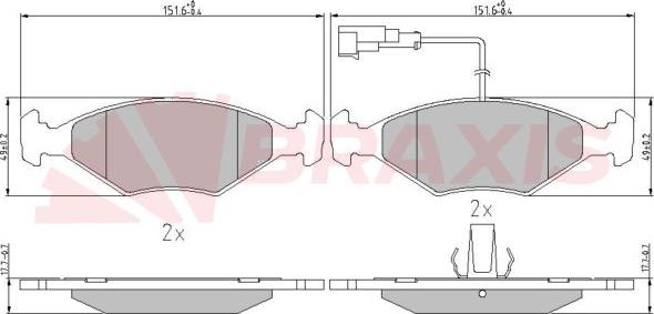 Braxis AA0603 - Тормозные колодки, дисковые, комплект autospares.lv