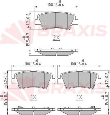 Braxis AA0602 - Тормозные колодки, дисковые, комплект autospares.lv