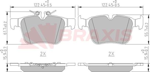 Braxis AA0618 - Тормозные колодки, дисковые, комплект autospares.lv