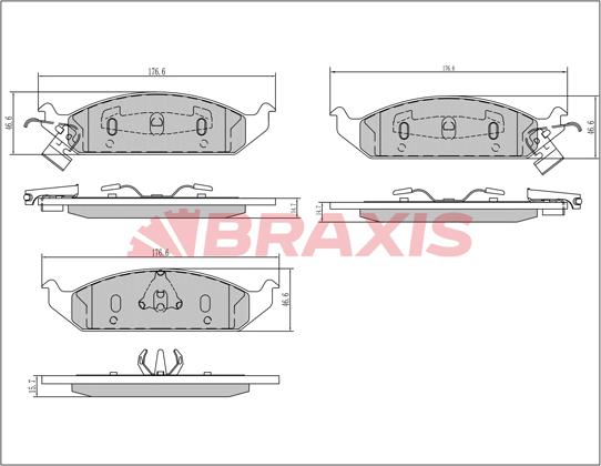 Braxis AA0689 - Тормозные колодки, дисковые, комплект autospares.lv