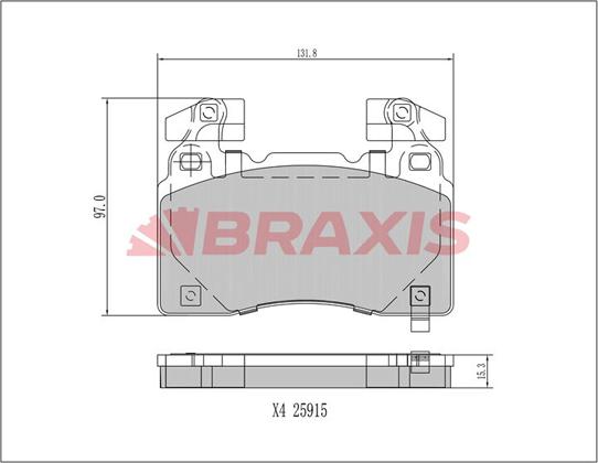 Braxis AA0684 - Тормозные колодки, дисковые, комплект autospares.lv