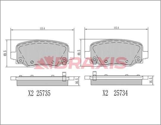 Braxis AA0686 - Тормозные колодки, дисковые, комплект autospares.lv