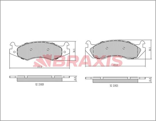 Braxis AA0681 - Тормозные колодки, дисковые, комплект autospares.lv