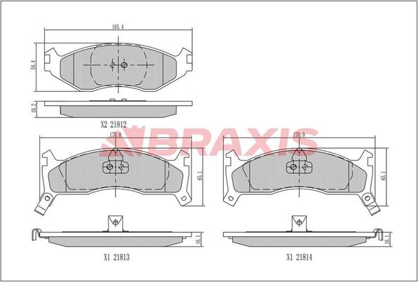 Braxis AA0683 - Тормозные колодки, дисковые, комплект autospares.lv