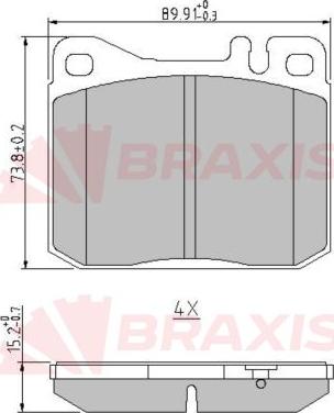 Braxis AA0635 - Тормозные колодки, дисковые, комплект autospares.lv