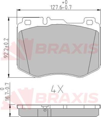 Braxis AA0636 - Тормозные колодки, дисковые, комплект autospares.lv