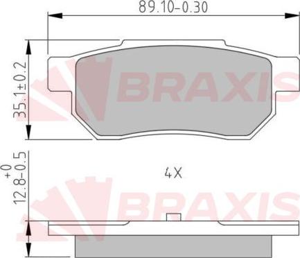 Braxis AA0633 - Тормозные колодки, дисковые, комплект autospares.lv