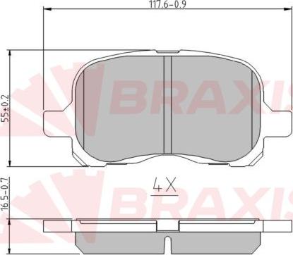 Braxis AA0632 - Тормозные колодки, дисковые, комплект autospares.lv