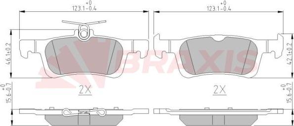 Braxis AA0622 - Тормозные колодки, дисковые, комплект autospares.lv