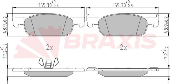 Braxis AA0675 - Тормозные колодки, дисковые, комплект autospares.lv