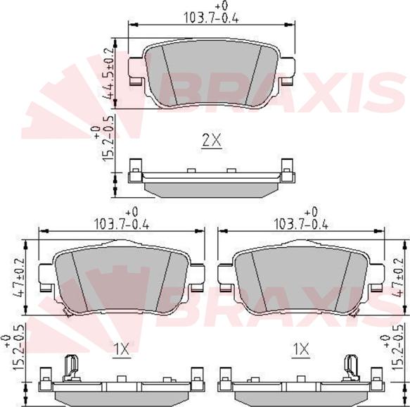 Braxis AA0670 - Тормозные колодки, дисковые, комплект autospares.lv