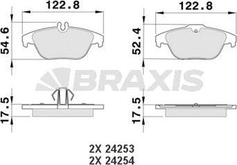 Braxis AA0091 - Тормозные колодки, дисковые, комплект autospares.lv