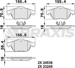 Braxis AA0092 - Тормозные колодки, дисковые, комплект autospares.lv